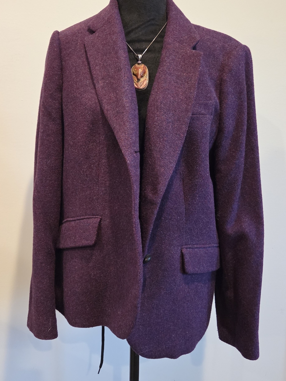 Talbots Deep Purple Wool Blazer Jacket